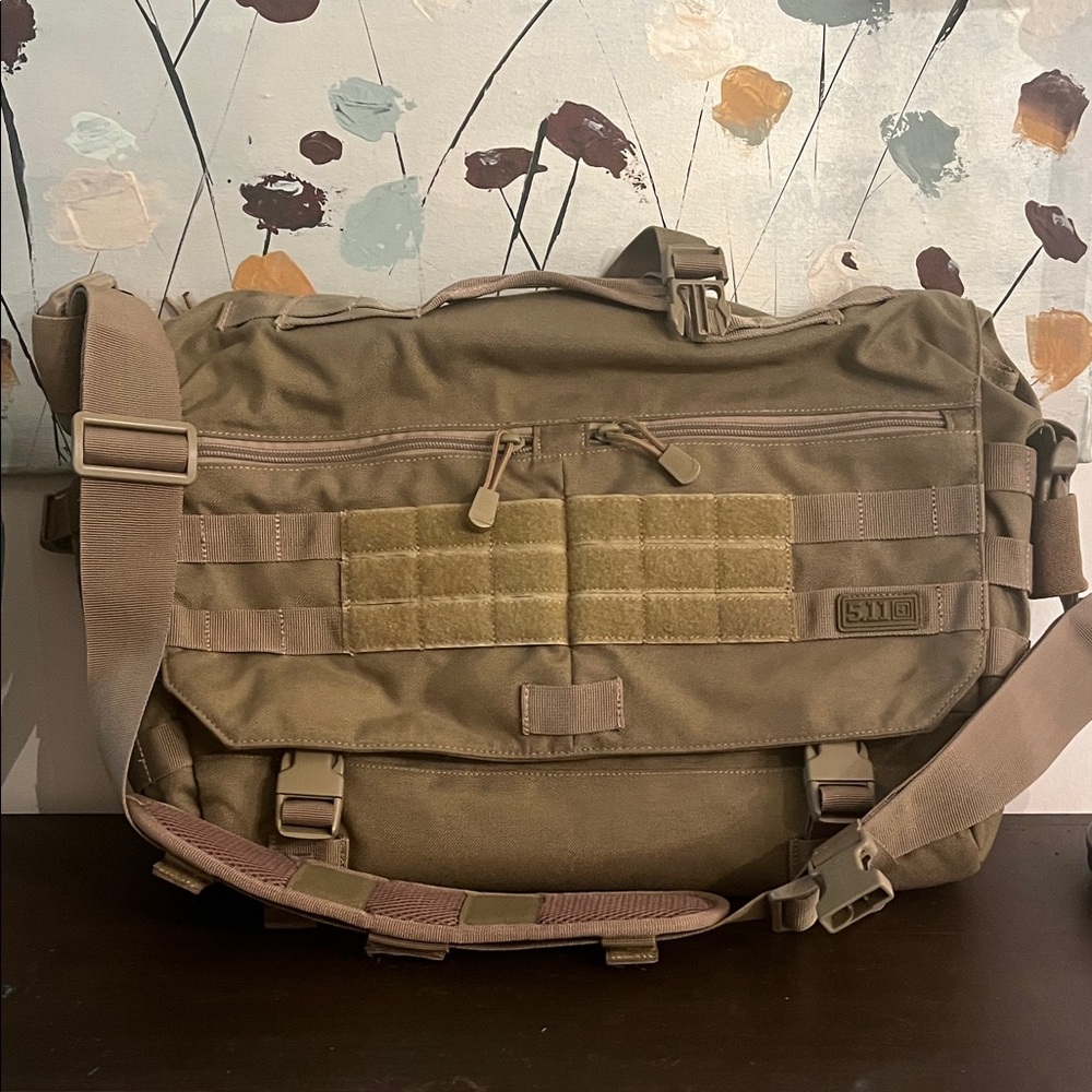 5.11 Tactical Coyote Brown Messenger Bag with MOLLE Panel